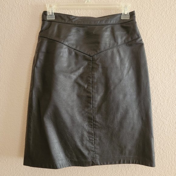Outerbound by HMS Dresses & Skirts - Vintage Outerbound by HMS Black Leather Skirt Split Party Cocktail Size 5/6